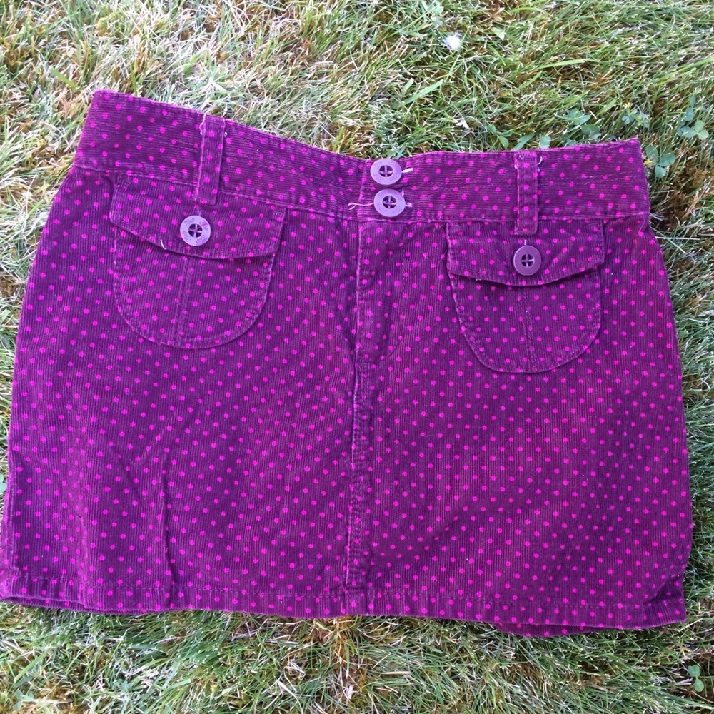 Purple polkadot skirt